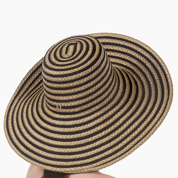ERIC JAVITS Margot Straw Hat - Black Mix UPF 50+ main image 4